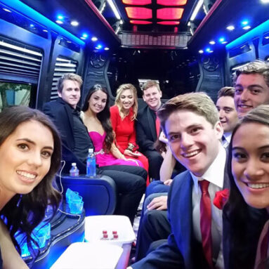 Inside a party bus